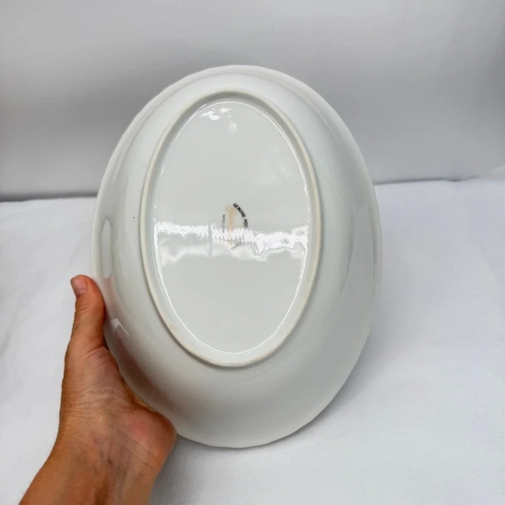 Gold Standard Vegetable Dish Baker Floral Porcelain Serving Bowl C-8 Japan OS